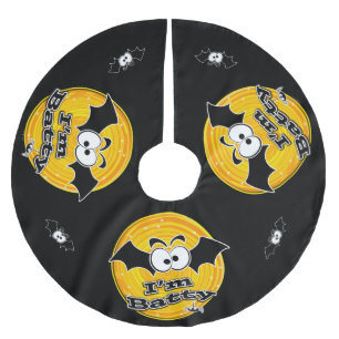 I'm Batty Orange and Yellow Swirl Brushed Polyester Tree Skirt
