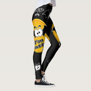 I'm Batty Orange and Yellow Swirl Leggings