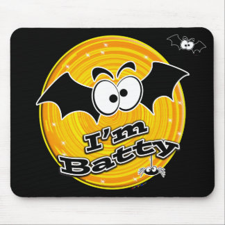 I'm Batty Orange and Yellow Swirl Mouse Pad