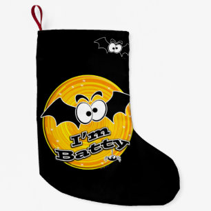 I'm Batty Orange and Yellow Swirl Small Christmas Stocking