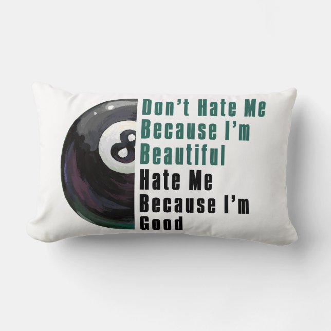 Im Beautiful Im Good 8 Ball Lumbar Pillow (Front)