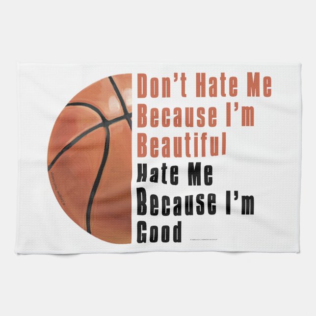 Im Beautiful Im Good Basketball Kitchen Towel (Horizontal)