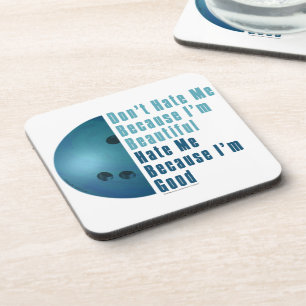 Im Beautiful Im Good Bowling Blue Coaster