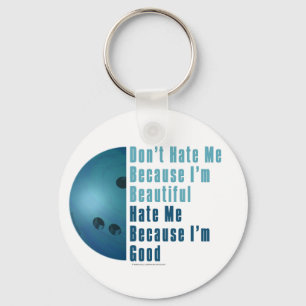 Im Beautiful Im Good  Bowling Blue Keychain