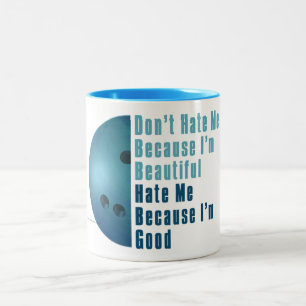 Im Beautiful Im Good  Bowling Blue Two-Tone Coffee Mug