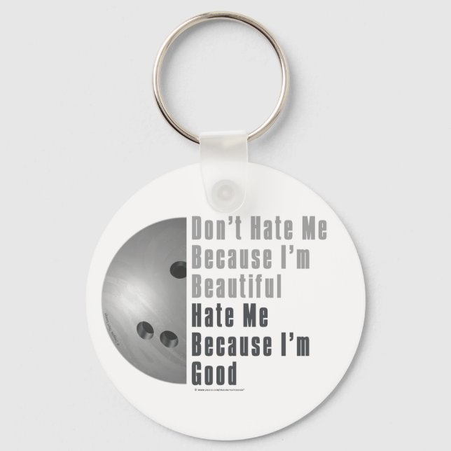 Im Beautiful Im Good Bowling Grey Keychain (Front)