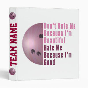 Im Beautiful Im Good Bowling Pink Binder