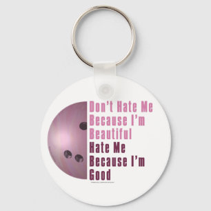 Im Beautiful Im Good Bowling Pink Keychain