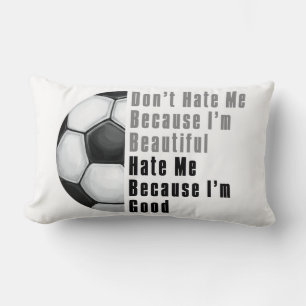 Im Beautiful Im Good Soccer Ball Lumbar Pillow