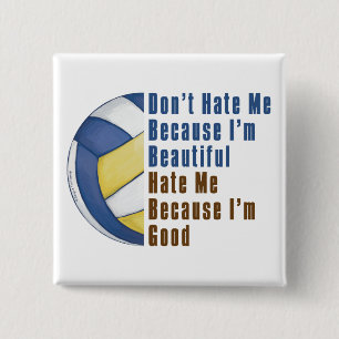 Im Beautiful Im Good Volleyball 2 Inch Square Button