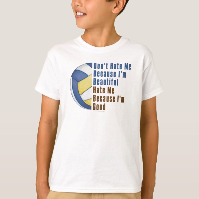 Im Beautiful Im Good Volleyball Kids' Basic Hanes T-Shirt (Front)