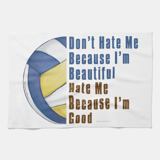 Im Beautiful Im Good Volleyball Kitchen Towel (Horizontal)