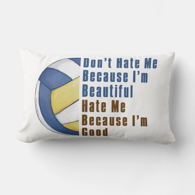 Im Beautiful Im Good Volleyball Lumbar Pillow (Front)
