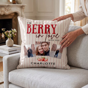 I'm Berry In Love Couple Photos  Throw Pillow