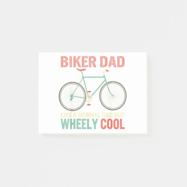 I'm Biker Dad Fathers Day Wheely Cooler bicycle Bi Post-it Notes (Front)