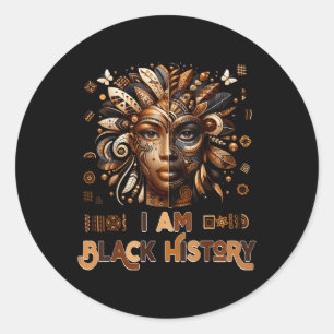 Im Black History Month Pride Melanin African Women Classic Round Sticker