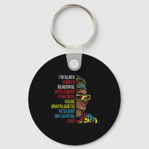 I'm Black Women Beautiful Intelligent Powerful Mag Keychain