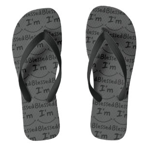 I'm Blessed Biblical Smile G/B All-Over Unisex Flip Flops