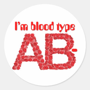 I'm blood type AB negative Classic Round Sticker