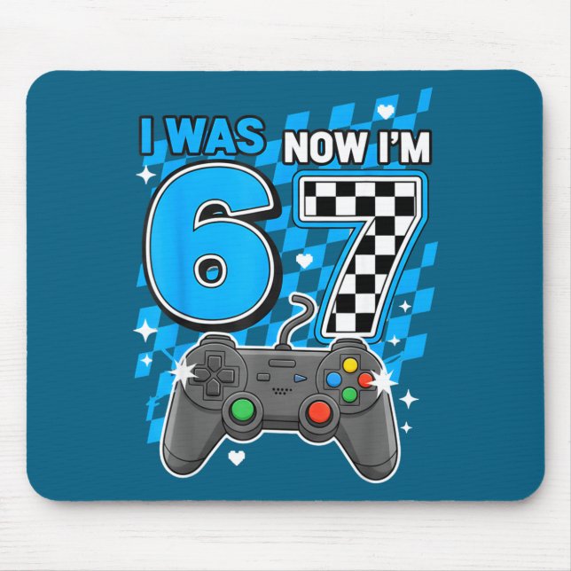 I'm Blue Checkered Video Game 6 Mouse Pad (Front)