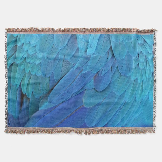 I'm blue - Macaw feathers Throw Blanket (Front)