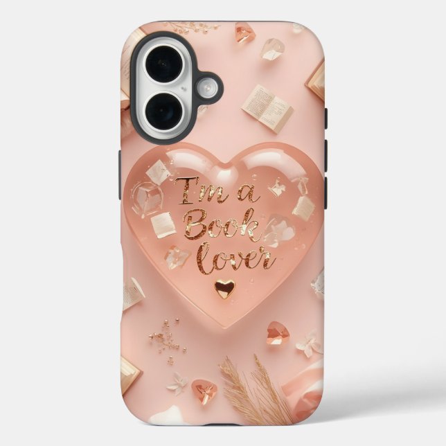 I'm Book Lover Heart-Shaped Mobile Case (Back)