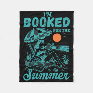 I'm Booked For The Summer Vibes Beach Trip Bookish Fleece Blanket