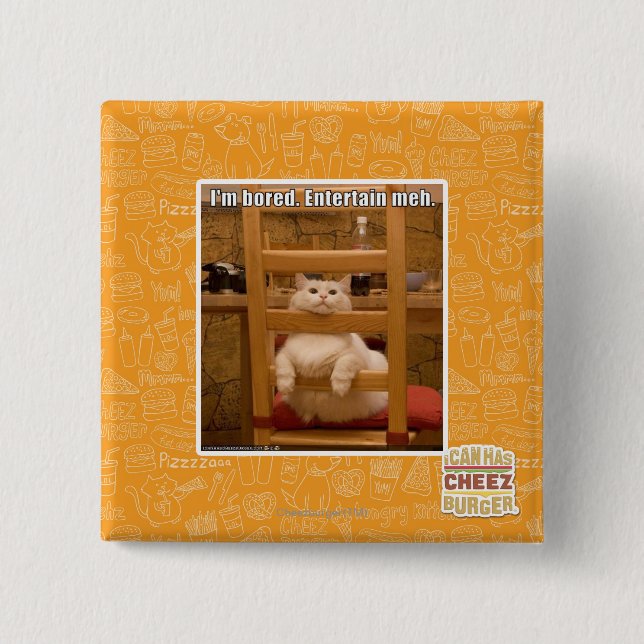 I'm bored. 2 inch square button (Front)