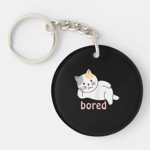 I'm bored cute Kitty Cat Animal Keychain
