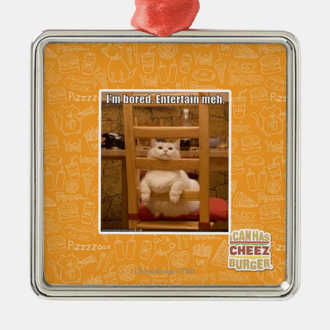 I'm bored. metal ornament (Front)
