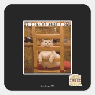 I'm bored. square sticker