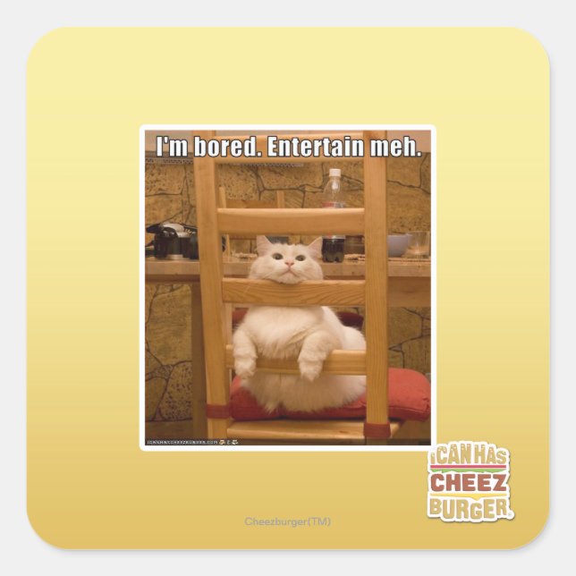 I'm bored. square sticker (Front)