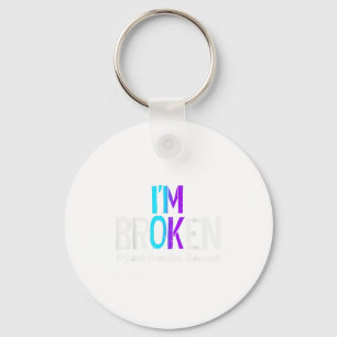 I'm Broken Teal &amp; Purple Ribbon Suicide Preven Keychain