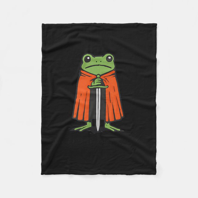 I'm Burnt Out M'lord Funny Knight Frog Meme Boys M Fleece Blanket (Front)
