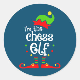 im chess elf xmas family friend christmas gift classic round sticker