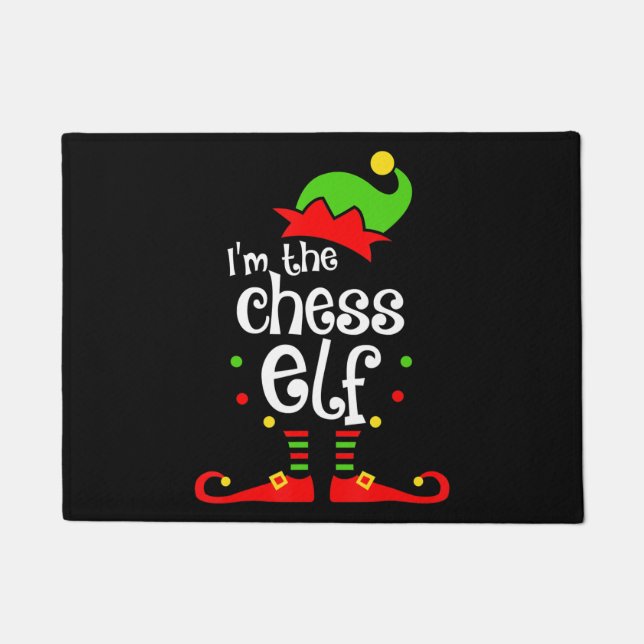 im  chess elf xmas family friend christmas gift doormat (Front)