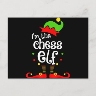 im chess elf xmas family friend christmas gift holiday postcard