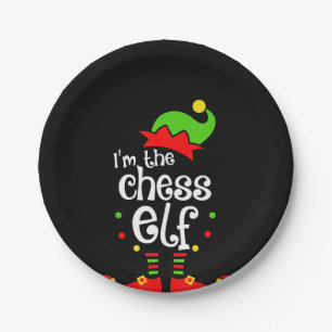 im  chess elf xmas family friend christmas gift paper plate