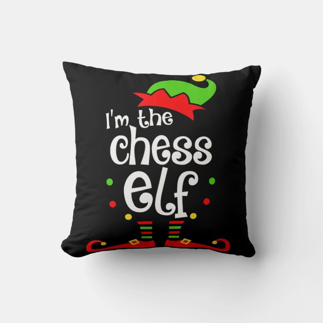 im  chess elf xmas family friend christmas gift throw pillow (Front)