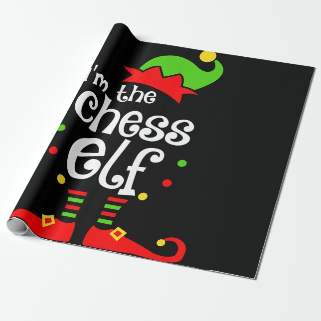 im  chess elf xmas family friend christmas gift wrapping paper (Unrolled)
