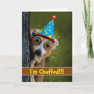 I'm Chuffed Funny Birthday with Lemur on Tree Card