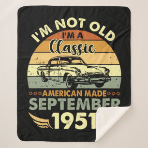 I'm Classic American Made September 1951 Birthday Sherpa Blanket