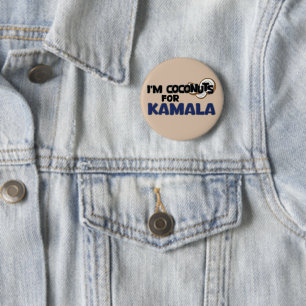 I'm Coconuts for Kamala Harris Funny Coconut Tree 2 Inch Round Button