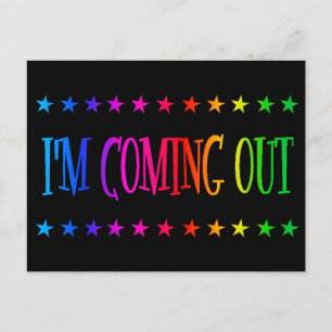 I'm Coming Out Bold Rainbow NCOD LGBTQ+ Postcard