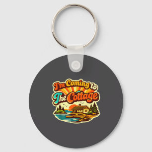 I'm Coming To The Cottage Romance Hockey Coupl  Keychain