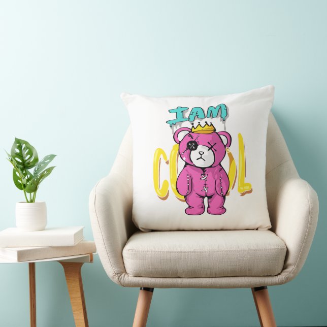 I'm Cool Bear – Too Chill to Handle! Throw Pillow (Chair)