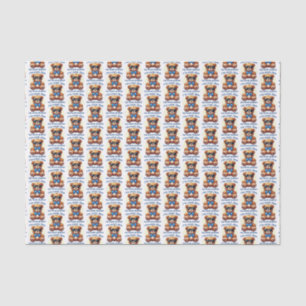 I'm Cool Teddy Bear with Blue Bow Customizable Tissue Paper