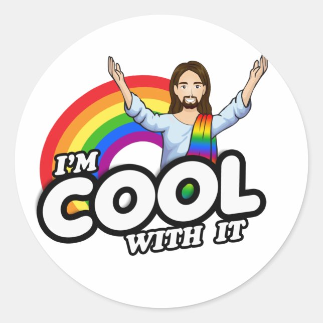I'm cool with it T-Shirt Classic Round Sticker (Front)