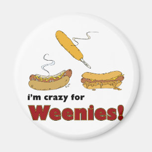 I'm Crazy For Weenies! Corn Chili Hot Dog Magnet