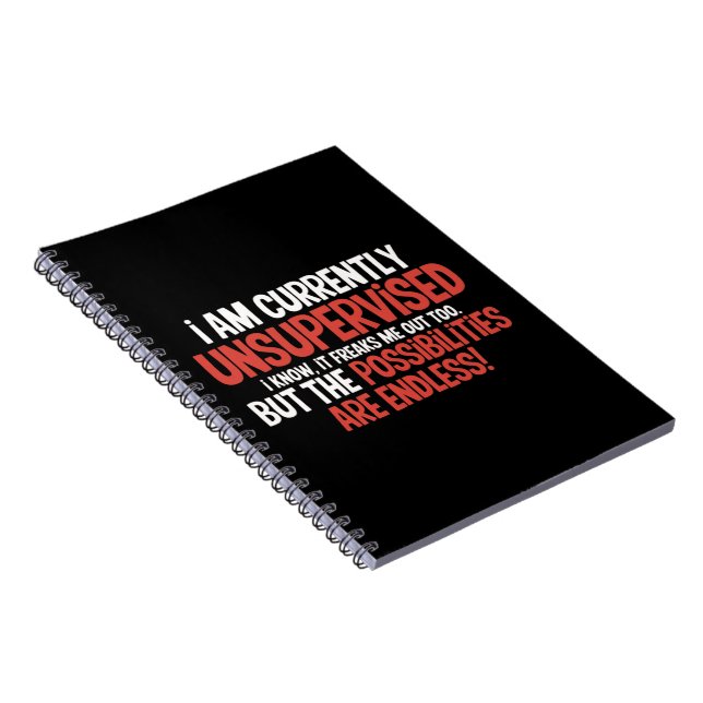 I'm Currently Unsupervised Sarcastic Humourous  Notebook (Right Side)